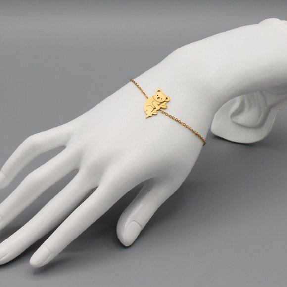 Koala adorable animal bracelet adjustable gold - Picture 3 of 5